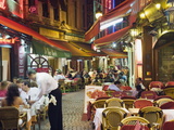 Outdoor Dining in Narrow Street of Restaurants  Brussels  Belgium  Europe