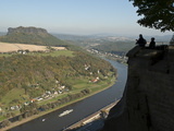 View of the Elbe River From Konigstein Fortress  Saxony  Germany  Europe