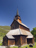 Stave Church Dating From 1184 at Kaupanger  Western Norway  Norway  Scandinavia  Europe