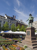 Flower Market and Statue of Christian Iv  Oslo  Norway  Scandinavia  Europe