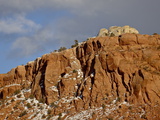 Red Rock Cliff With Snow  Carson National Forest  New Mexico