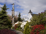 Chief Kyan Totem Pole in Whale Park  Ketchikan  Southeast Alaska  USA