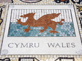 Tile Mosaic of Welsh Crest at Millennium Stadium  Cardiff City  Wales  United Kingdom  Europe