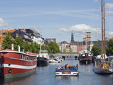 Tourist Boat on a Canal  Copenhagen  Denmark  Scandinavia  Europe