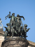 Statue Outside Opera House  Dresden  Saxony  Germany  Europe
