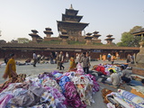 Street Market and Temple at Durbar Square  Kathmandu  Nepal  Asia