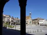 Pizarro Statue and San Martin Church  Plaza Mayor  Trujillo  Extremadura  Spain  Europe