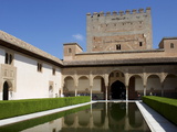 Patio De Los Arrayanes and Comares Tower  Alhambra Palace  Granada  Andalucia  Spain