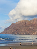 Volcanic Cliffs of Risco De Famara Rising Over Island's Finest Surf Beach  Famara  Canary Islands