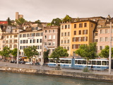 Buildings on the Limmat River  Old Town  Zurich  Switzerland  Europe
