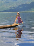 Fisherman  Inle Lake  Shan State  Myanmar (Burma)  Asia