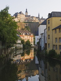 Town Houses Reflected in Canal  Grund District  Luxembourg City  Grand Duchy of Luxembourg