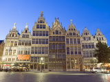 Stadhuis (City Hall) Illuminated at Night  Antwerp  Flanders  Belgium  Europe