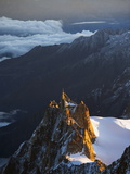Sunrise on Aiguille Du Midi Cable Car Station  Mont Blanc Range  Chamonix  French Alps  France