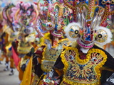 Masked Performers in a Parade at Oruro Carnival  Oruro  Bolivia  South America