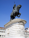 Dom Joao Monument in Praca Da Figueira  Rossio District  Lisbon  Portugal  Europe