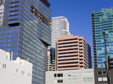 900 Figueroa Tower on the Left in Downtown Los Angeles  California  USA