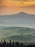 Sunrise Over Val D'Orcia  Near San Quirico D'Orcia  Siena Region  Tuscany  Italy  Europe