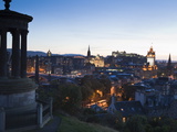 Edinburgh Cityscape at Dusk Towards Edinburgh Castle  Edinburgh  Lothian  Scotland  Uk