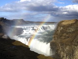 Gullfoss  Europe's Biggest Waterfall  With Rainbow Created From the Falls  Near Reykjavik  Iceland