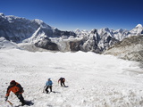 Climbers on An Ice Wall  Island Peak 6189M  Sagarmatha National Park  Himalayas