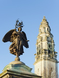 Statue on Boer War Memorial  Civic Centre City Hall  Cardiff  Wales  United Kingdom  Europe