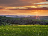 Sunset Over Val D'Orcia  Near San Quirico D'Orcia  Siena Region  Tuscany  Italy  Europe