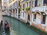 A Gondola on a Canal in Venice  UNESCO World Heritage Site Veneto  Italy  Europe