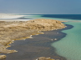 Lake Assal Crater Lake in the Central Djibouti With Its Salt Pans  Afar Depression  Djibouti