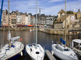 Yachts in the Old Harbor  Honfleur  Normandy  France  Europe