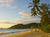 Beach Anse Intendance at Sunset  Mahe  Seychelles  Indian Ocean  Africa