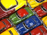Rows of Colourful Model Traditional American Cars For Sale to Tourists  Old Havana  Cuba