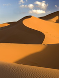 Rolling Orange Sand Dunes and Sand Ripples in the Erg Chebbi Sand Sea Near Merzouga  Morocco