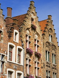 Gothic Buildings on Van Eyck Plaza  Bruges  West Flanders  Belgium  Europe