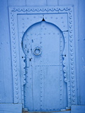 Blue Doorway With Wooden Door  Chefchaouen  Morocco  North Africa  Africa