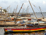Dhows on Quayside  Old Town  Lamu Island  UNESCO World Heritage Site  Kenya  East Africa  Africa