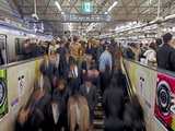 Commuters Moving Through Shibuya Station During Rush Hour  Shibuya District  Tokyo  Japan  Asia