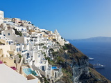 Elevated View of Fira  Santorini (Thira)  Cyclades Islands  Aegean Sea  Greek Islands  Greece
