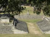 Structure No 9 on Left and Ball Court on Right  Copan Archaeological Park  Honduras