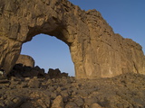 Giant Rock Arch in the Region of Tasset  250 Km North of Djanet  Southern Algeria  North Africa