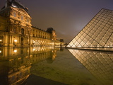 Palais Du Louvre Pyramid at Night  Paris  France  Europe