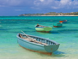Small Fishing Boats in the Turquoise Sea  Mauritius  Indian Ocean  Africa