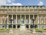 Rear Entrance to the Hungarian National Gallery With Equestrian Statue  Budapest  Hungary  Europe