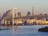 City Skyline Including the Rainbow Bridge and Tokyo Tower  Odaiba  Tokyo Bay  Tokyo  Honshu  Japan