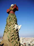 Close Up of Part of the Tower of the Sagrada Familia  Barcelona  Catalonia  Spain
