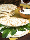 Piadina Flat Bread With Rucola and Stracchino Cheese  Typical Emilia Romagna Food