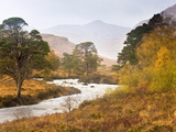 Autumn View Along Torridon River and Glen Torridon  Wester Ross  Highlands  Scotland  Uk