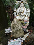 Money Offering and Statues in the Garden of Buddhapadipa Temple  Wimbledon  London  England  Uk