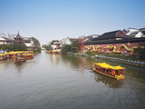 Tourists Boats on Canal  Fuzi Miao Area  Nanjing  Jiangsu  China  Asia