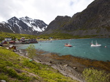 The Small Harbour of Koppangen at Lyngen Peninsula  Troms County  Norway  Scandinavia  Europe